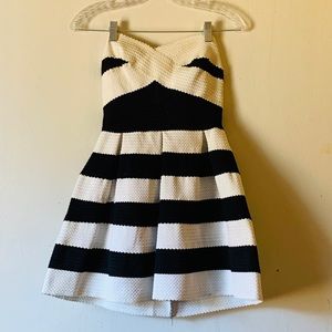 White and black striped dress